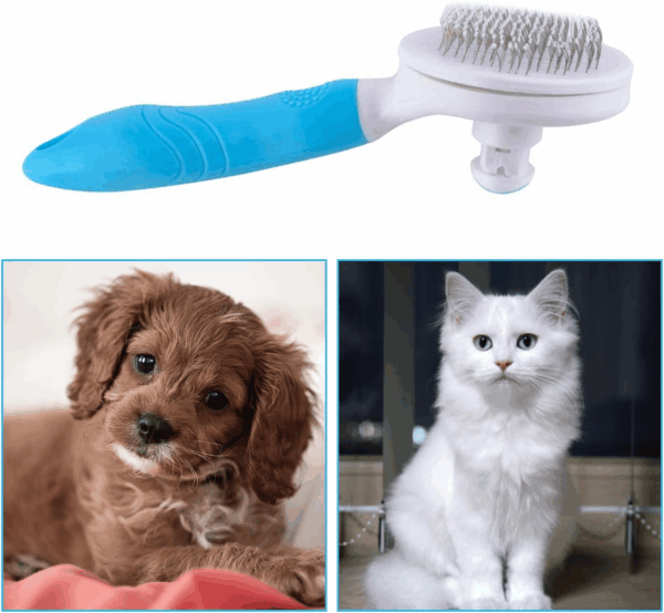 Cat Self Cleaning Slicker Brush, Pets Skin Friendly Grooming Brushes for Shedding Dogs Cats Hair Easy to Remove Loose Undercoat with Long or Short Hairs Pet Massage Tool All Hair Type - UPGRADED - Image 7