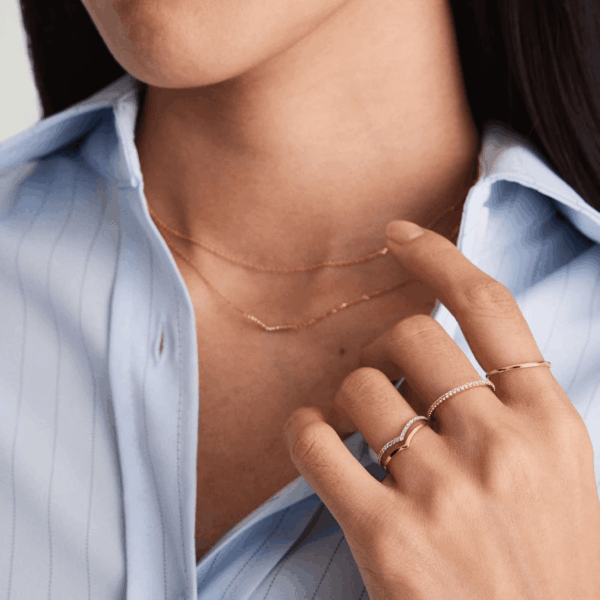 10 PCS Dainty 14K Gold Rings for Women, Open Twist Simulated Diamond Criss Cross Designs, Perfect for Stacking Layering on Thumb and Knuckle Engagement Rings in Sizes 6-10 - Image 3
