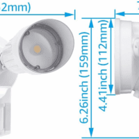 COB LED Security Light, Motion Sensor Flood Lights Outdoor, Aluminum, 3 Modes Motion Detector+Dusk to Dawn+Switch Control, 100-277V, Adjustable 2-Head, IP65, 3000K Warm White, ETL, White - Image 6