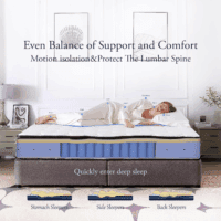 Queen Mattress, 12 Inch Hybrid Queen Mattress in a Box, Memory Foam Mattress with Pocket Springs, Pressure Relief & Motion Isolation, Certipur-Us Certified, Medium Firm - Image 4