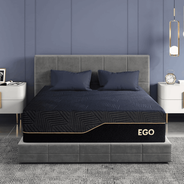 EGOHOME 14 Inch King Size Memory Foam Mattress for Back Pain, Cooling Gel Mattress Bed in a Box, Made in USA, Certipur-Us Certified, Therapeutic Medium Mattress, 76X80X14 Black