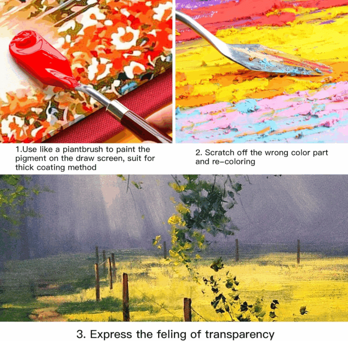 10PCS Palette Knife, Stainless Steel Painting Knife Set, Flexible Spatula Pallet Knife, Metal Artist Knives, Oil Painting Accessories Color Mixing Scraper for Oil, Canvas, Acrylic Painting by - Image 6