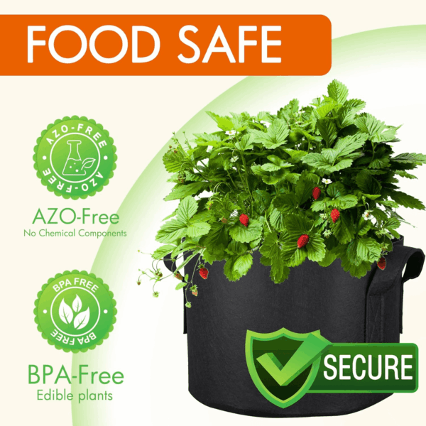 20-Pack 5 Gallon Grow Bags, Aeration Fabric Pots with Handles - Image 2