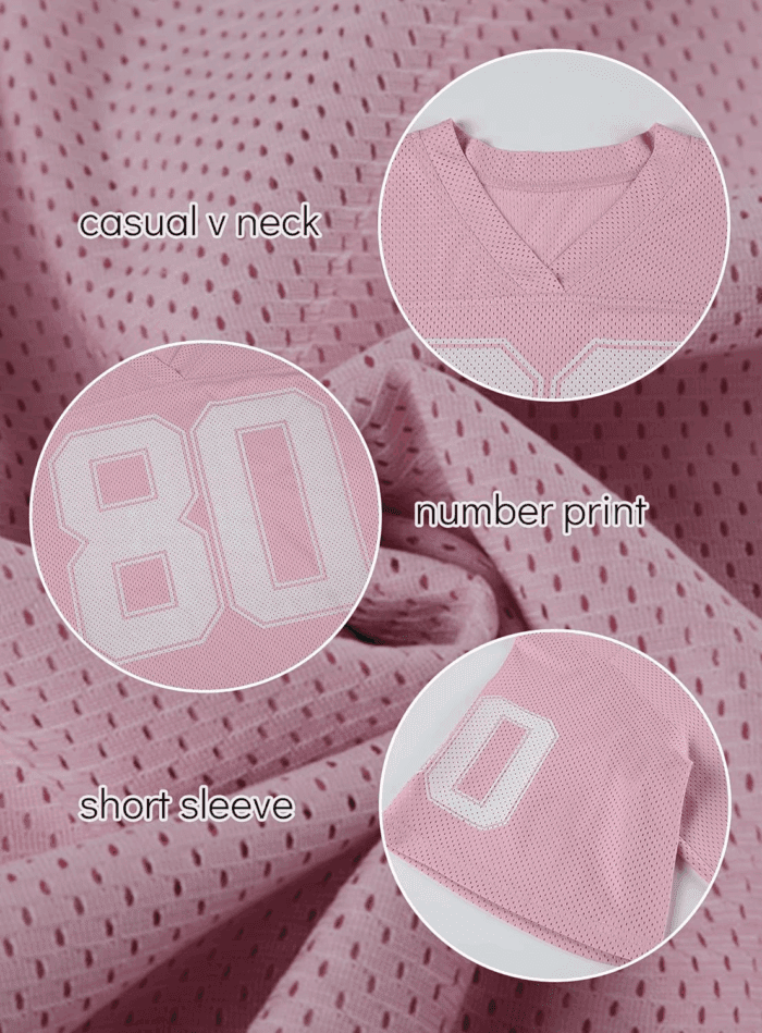Jersey Shirts for Women Oversized Graphic Tees Cute Number Jerseys Shirt for Teens Girls V Neck Y2K Streetwear Tops - Image 6