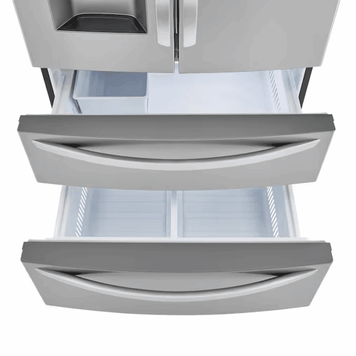 Standard-Depth Craft Ice Smart Wifi Enabled 27.8-Cu Ft 4 -Door Smart Compatible French Door Refrigerator with Dual Ice Maker with Water and Ice Dispenser ( Printproof Stainless Steel ) ENERGY STAR Certified - Image 8