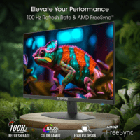 New 27-Inch Gaming Monitor 100Hz 1Ms Displayport HDMI X2 100% Srgb AMD Freesync Build-In Speakers, Eye Care Frameless Machine Black 2024 (E275W-FW100T) - Image 2