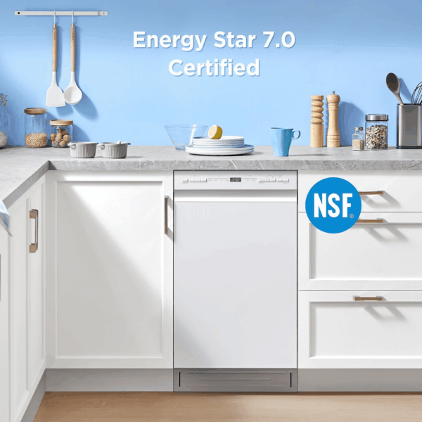 MDF18A1AWW Built-In Dishwasher with 8 Place Settings, 6 Washing Programs, Stainless Steel Tub, Heated Dry, Energy Star, White - Image 4