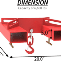 Forklift Lifting Hook with Red Powder Coating, Forklift Lifting Hoist Forklift Mobile Crane with Swivel Hook Fit for Dual Pallet Forks Fork Lifting Attachment - 6600Lbs Capacity - Image 4
