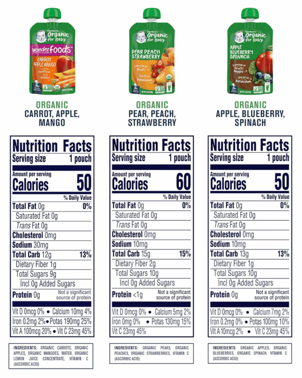 Organic Baby Food Pouches, 2Nd Foods for Sitter, Fruit & Veggie Variety Pack, 3.5 Ounce (Set of 18) - Image 6
