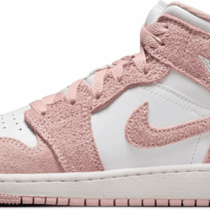 Air Jordan 1 Mid SE Big Kids' Shoes (FN7432-161, White/Sail/Legend Pink) Size 3.5