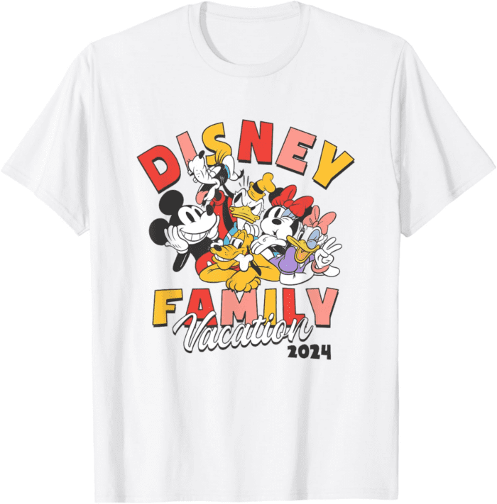 Mickey and Friends  Family Vacation 2024 Logo T-Shirt