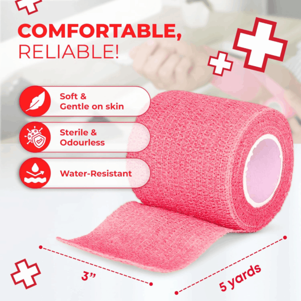 Self Adherent Cohesive Bandages 3" X 5 Yards - 6 Count, Rainbow Colors - Image 3