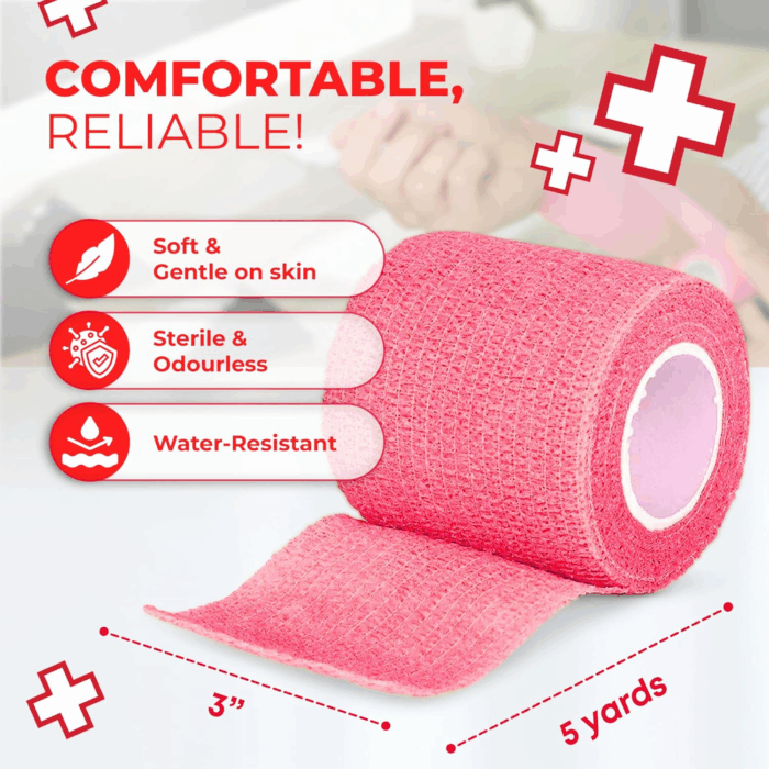 Self Adherent Cohesive Bandages 3" X 5 Yards - 6 Count, Rainbow Colors - Image 3
