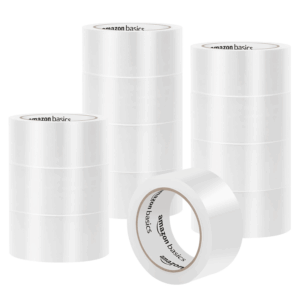 Strong Adhesive Packaging Tape for Shipping, Moving and Storage, Clear, 1.88" X 54.6 Yds, 12-Pack, Translucence