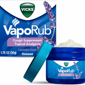 Vaporub, Lavender Scent, Cough Suppressant, Topical Chest Rub & Analgesic Ointment, Medicated  Vapors, Relief from Cough Due to Cold, Aches & Pains, 1.76Oz