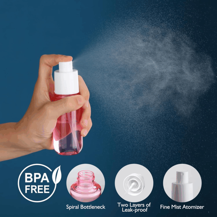 Travel Spray Bottles 1.35Oz/40Ml Fine Mist Empty Spray Bottles Mini Refillable Plastic Travel Bottle Set for Traveling and Outgoing - Image 3