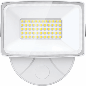 60W Flood Lights Outdoor, 6000LM Brightness Security Lights Switch Controlled, 3 Adjustable Heads, IP65 Waterproof, 6500K Wall Mount Exterior LED Flood Light
