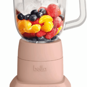 10 Speed Countertop Blender, Juicer & Smoothie Maker, Fits-Anywhere™ Kitchenware, Slim Flip & Store Design, Dishwasher Safe 48Oz Capacity Pitcher & Lid, Stainless Steel Blade, 450 Watt, Blossom