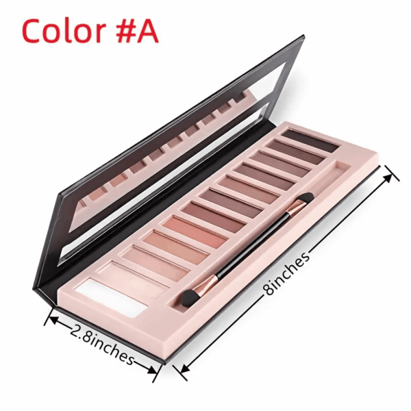 12 Colors Makeup Smoky Eyeshadow Palette Natural Nude Matte Shimmer Glitter Pigment Eye Shadow Pallete Set Black Eye Shadow Halloween Make up for Women (Color E Smokey) - Image 7