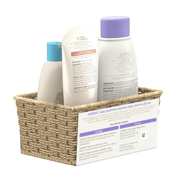 Bathtime Solutions Baby & Me Gift Set with Baby Wash & Shampoo, Calming Baby Bath, Baby Daily Moisturizing Lotion & Stress Relief Body Wash for Mom, Oatmeal, 4 Items - Image 8