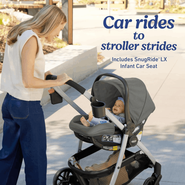 Modes Pramette Travel System | Stroller & Car Seat Combo | 3-In-1 Stroller Modes | Includes  Snugride 35 Infant Car Seat | Ellington - Image 6