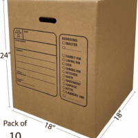 Moving Boxes with Handles, 10 Premium Large, 18 X 18 X 24, Brown, BOXINDSLAR10 - Image 4