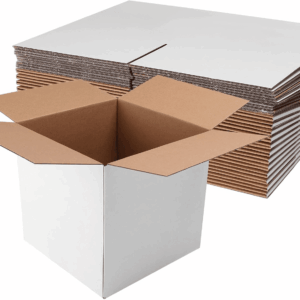 8X8X8 Shipping Boxes Set of 25, White Corrugated Cardboard Box for Small Business for Packaging Mailing
