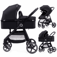 2-In-1 Baby Stroller with Bassinet Mode - Folding Infant Newborn Pram Stroller with Reversible Seat - Toddler Strollers for 0-36 Months Old Babies