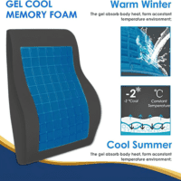 Gel Lumbar Support Pillow for Office Chair Car, Gaming Chair Lower Back Pain Relief Memory Foam Cushion with 3D Mesh Cover Ergonomic Orthopedic Back Rest - Image 4