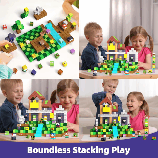 100PCS Magnetic Blocks Game-Based Kid Building Toys for Boys Girls 3+, Build Magwonder World with Zomblock Magnets Cubes, Upgraded STEM Game Sensory Gift for Easter Birthday - Image 6