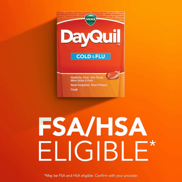 Dayquil Cold & Flu Medicine, Non-Drowsy Powerful Multi-Symptom Daytime Relief for Headache, Fever, Sore Throat, Minor Aches and Pains, Nasal Congestion, Sinus Pressure and Cough, 48 Liquicaps - Image 6