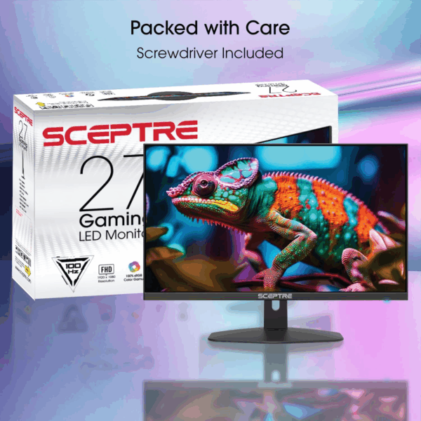 New 27-Inch Gaming Monitor 100Hz 1Ms Displayport HDMI X2 100% Srgb AMD Freesync Build-In Speakers, Eye Care Frameless Machine Black 2024 (E275W-FW100T) - Image 3