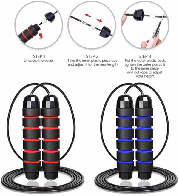 Jump Rope,Jump Ropes for Fitness for Women Men and Kids,Speed Jumping Rope for Workout with Ball Bearings,Adjustable Skipping Rope for Exercise&Slim Body at Home School Gym - Image 5