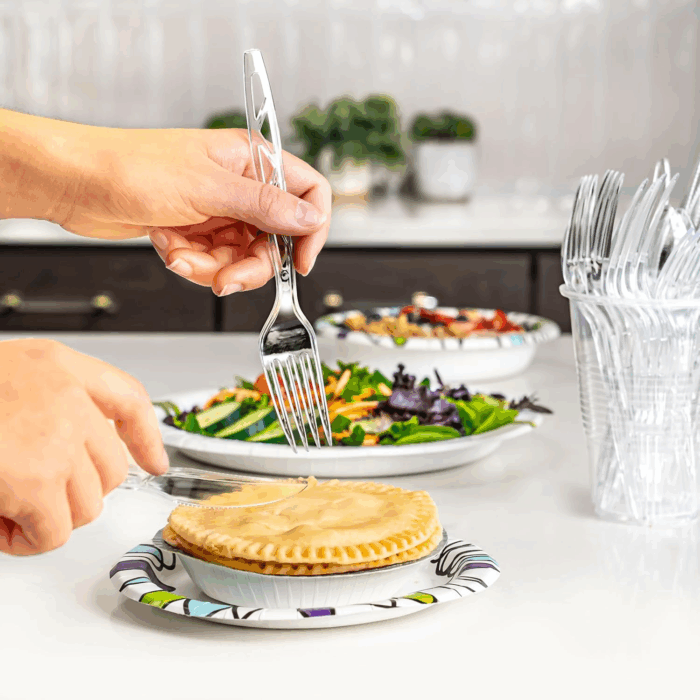 Disposable Clear Plastic Cutlery, Premium Quality, 48 Count, Combo Pack: 16 Forks, 16 Spoons and 16 Knives - Image 5