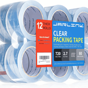 Clearer Packing Tape 12 Rolls, Heavy Duty Packaging Tape for Shipping Packaging Moving Sealing, 2.7Mil Thick, 1.88 Inches Wide, 60 Yards per Roll, 720 Total Yards