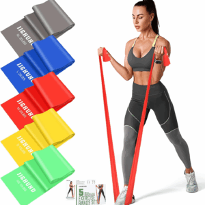 Resistance Bands, 5 Pcs Exercise Bands Elastic Stretch Bands for Fitness Yoga Pilates Stretching Strength Training, Workout Bands for Women and Men Home Gym