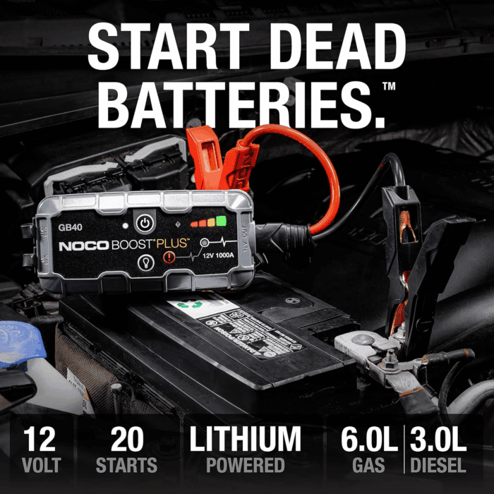 Boost plus GB40 1000A Ultrasafe Car Battery Jump Starter, 12V Jump Starter Battery Pack, Battery Booster, Jump Box, Portable Charger and Jumper Cables for 6.0L Gasoline and 3.0L Diesel Engines - Image 2