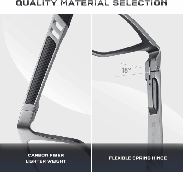 Blue-Light-Blocking-Glasses Men/Women Gaming Glasses Computer Screen Eyeglasses Metal Frame - Image 5