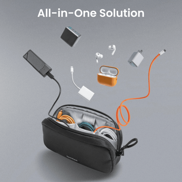 Electronics Organizer Travel Case, Water Resistant Travel Bag Cable Organizer for Essentials, Tech Pouch Accessories Carry Storage for Cord, Phone, Cables, Airpods, USB Flash Drive, Daily Items - Image 8