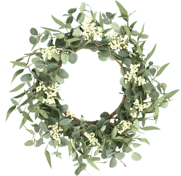 20'' Eucalyptus Wreath for Front Door, Porch, Window - Green Decor for Home, Farmhouse - Spring, Summer, Fall, All Seasons - Image 9