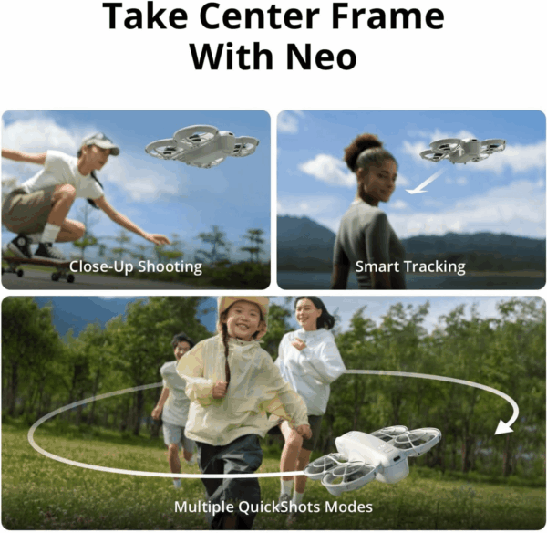 Neo, Mini Drone with 4K UHD Camera for Adults, 135G Self Flying Drone That Follows You, Palm Takeoff, Subject Tracking, Quickshots, Stabilized Video, Built-In Propeller Guard (Controller-Free) - Image 4