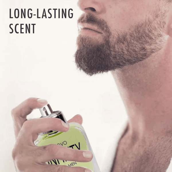 Novo Infinity for Men - 3.4 Fluid Ounce Eau De Parfum Spray for Men - Refreshing Citrusy & Floral Top Notes with Subtle Woody Undertones Smell Fresh All Day Long Gift for Men for All Occasions - Image 4
