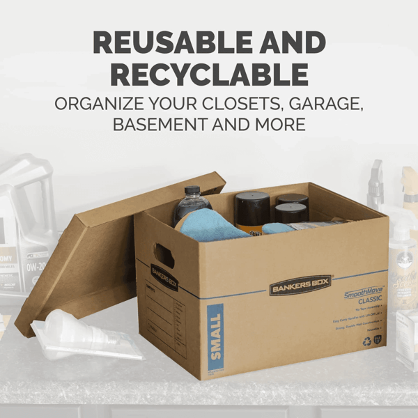 Large Classic Moving Box 10 Pack, Reinforced Handles, Tape-Free Assembly, Box with Lid, 21-In X 17-In X 17-In (7718202) - Image 7