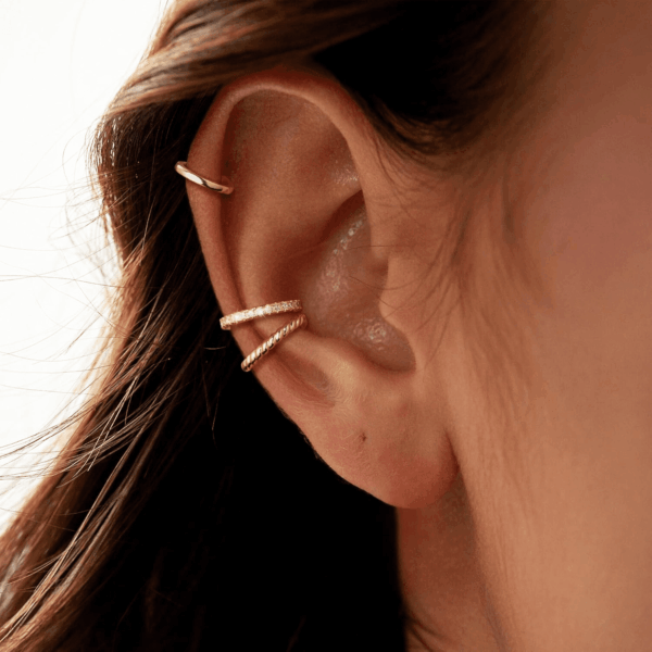 Thin Chunky Ear Cuffs Non Piercing for Women - Dainty 14K Gold Plated/Sterling Silver Cuff Earrings Trendy Cubic Zirconia Huggie Hoop Cartilage Earring Jewelry Gifts - Image 2