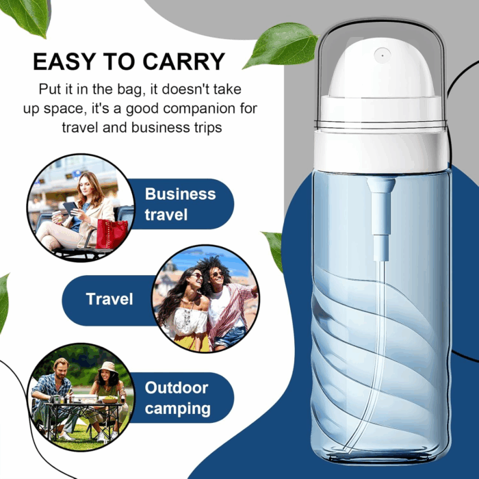 2 Pack 60ML Small Spray Bottle, Portable Refillable Travel Spray Bottle for Hair, Cleaning, Beauty, Fine Mist, Leak Proof, Lt. Blue and Lt. Green - Image 6