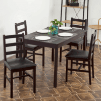 Kitchen Table and Chairs for 4 Dining Room Table Set,Wood Elegant Kitchen Sets for Small Space,Dark Brown - Image 8
