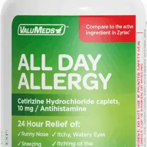 24-Hour Allergy Medicine (300-Count) Antihistamine for Pollen, Hay Fever, Dry, Itchy Eyes, Allergies | Cetirizine Hcl 10Mg Caplets, Compare to Zyrtec