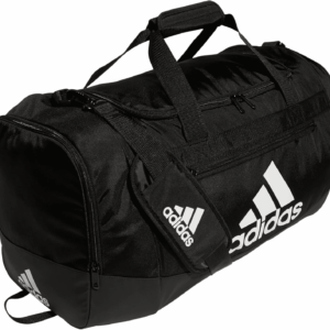 Unisex Defender 4.0 Gym Duffel Bag for Men and Women, Black/White, Medium (66L)