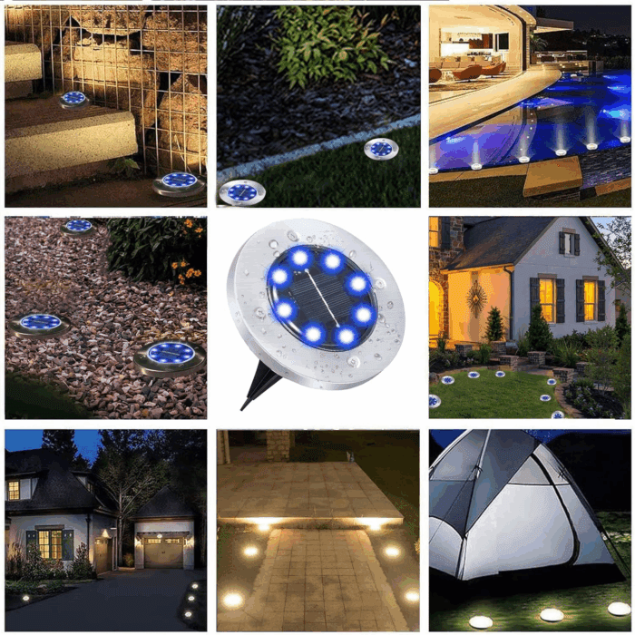 Solar Ground Lights, Waterproof Solar Garden Lights, Upgraded Outdoor Garden Waterproof Bright In-Ground Lights, Landscape Lights for Pathway,Yard,Deck,Lawn,Patio,Walkway (12 Pack Blue Light) - Image 6