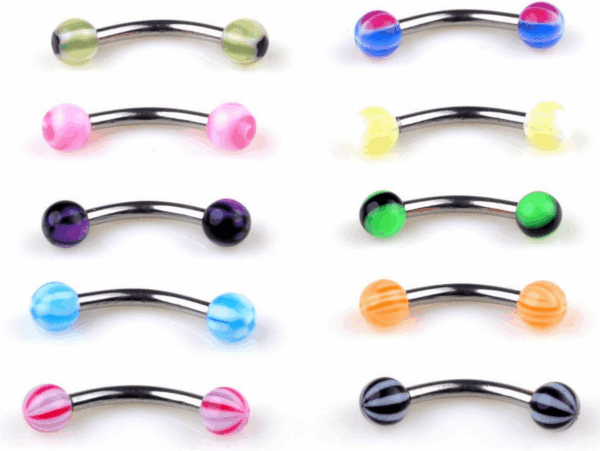 110 PCS Body Jewelry Piercing Eyebrow Navel Belly Tongue Lip Bar Ring 22 Styles - Image 8